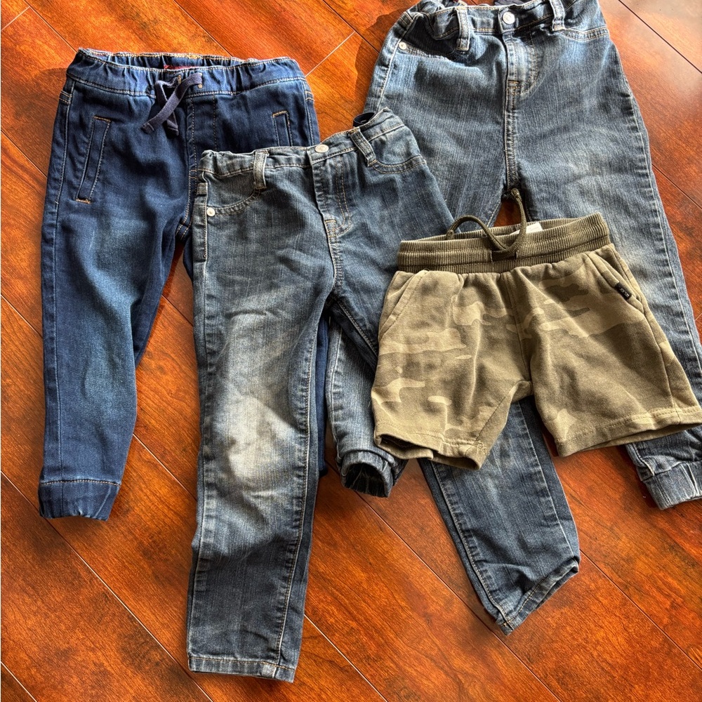 7 For All Mankind Kids Blue and Tan Jeans Collection
